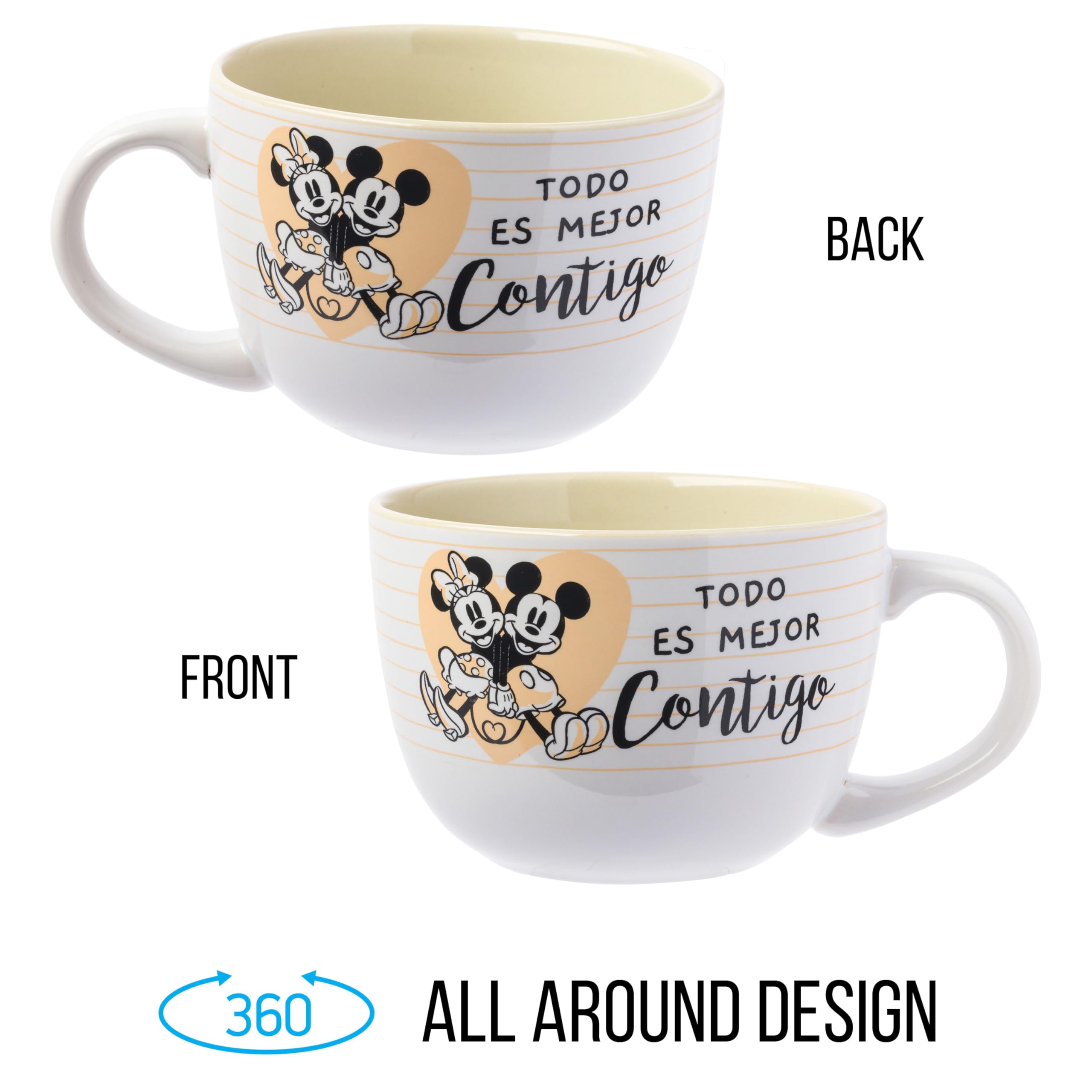 Foto 3 pulgar | Taza De Sopa Silver Buffalo Mickey & Minnie Todo Es Mejor 700ml - Venta Internacional.