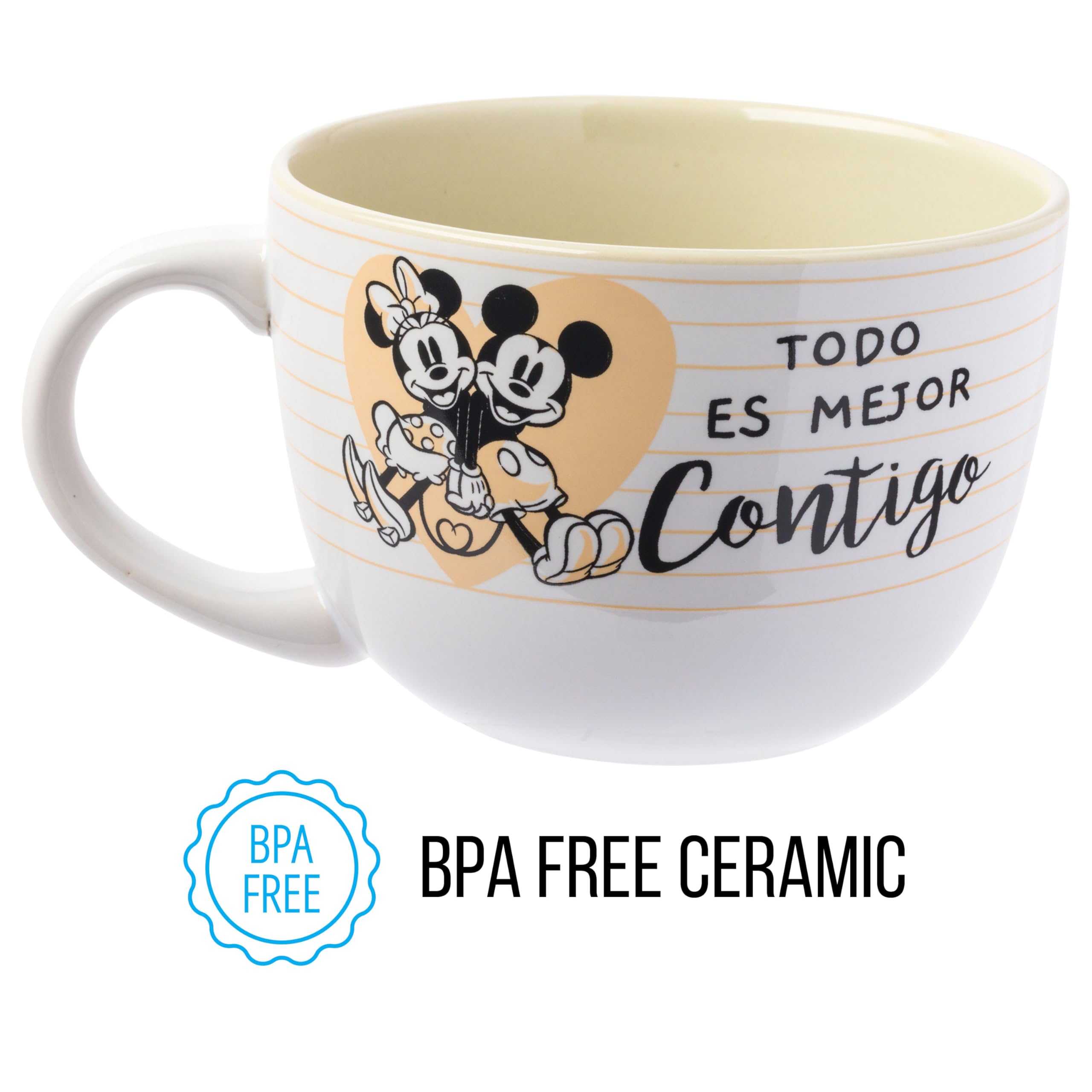 Foto 4 pulgar | Taza De Sopa Silver Buffalo Mickey & Minnie Todo Es Mejor 700ml - Venta Internacional.