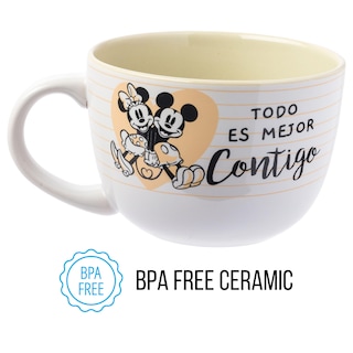 Foto 3 | Taza De Sopa Silver Buffalo Mickey & Minnie Todo Es Mejor 700ml - Venta Internacional.