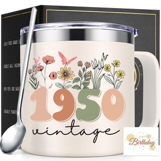 Foto 1 | Taza De Café Lifecapido Para Regalo De 75 Cumpleaños, 420 Ml, Vintage, 1950 - Venta Internacional.