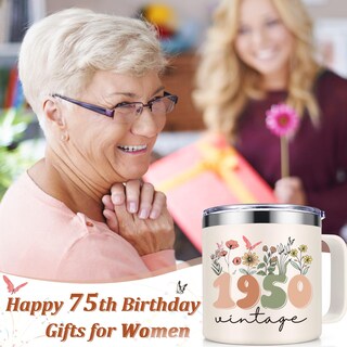 Foto 2 | Taza De Café Lifecapido Para Regalo De 75 Cumpleaños, 420 Ml, Vintage, 1950 - Venta Internacional.