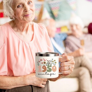 Foto 3 | Taza De Café Lifecapido Para Regalo De 75 Cumpleaños, 420 Ml, Vintage, 1950 - Venta Internacional.