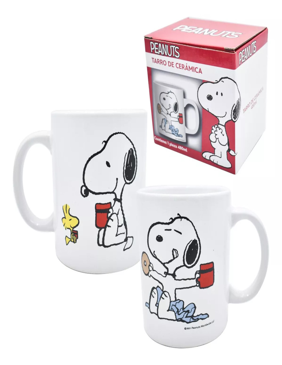 Foto 5 pulgar | Taza De Snoopy Color Blanco + Termo De Agua Güish