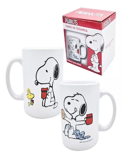 Foto 4 | Taza De Snoopy Color Blanco + Termo De Agua Güish