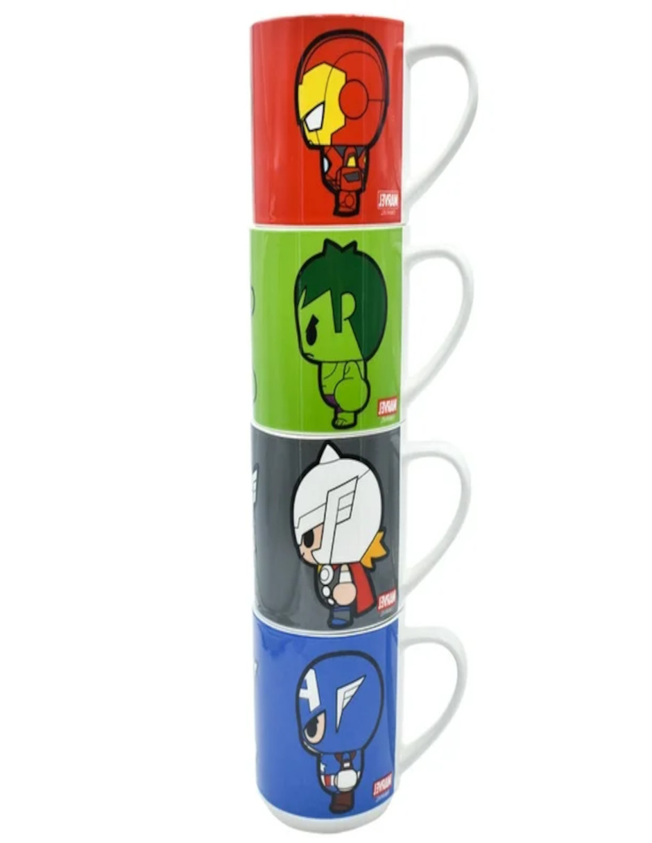 Foto 4 pulgar | Tazas De Porcelana Avengers + Termo De Agua Güish