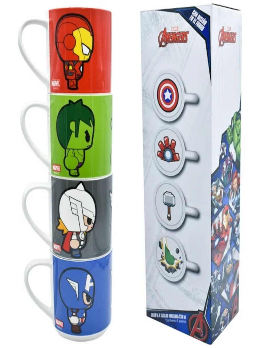 Foto 5 pulgar | Tazas De Porcelana Avengers + Termo De Agua Güish