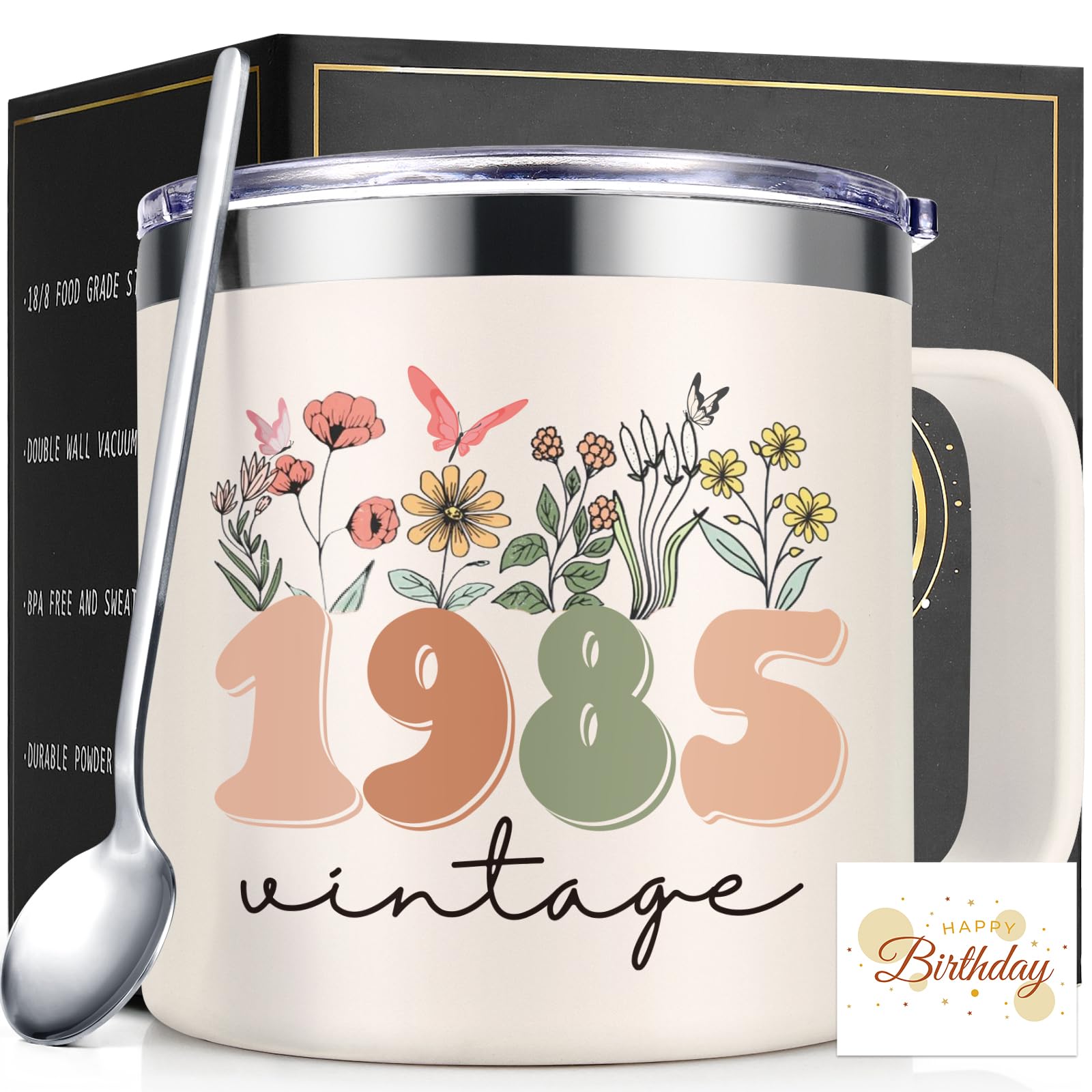 Foto 2 pulgar | Taza De Café Lifecapido Vintage 1985 De 400 Ml Con Tarjeta De Cumpleaños - Venta Internacional.