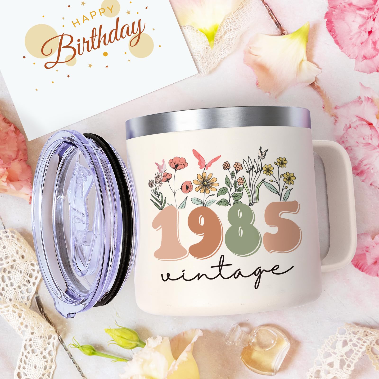 Foto 4 pulgar | Taza De Café Lifecapido Vintage 1985 De 400 Ml Con Tarjeta De Cumpleaños - Venta Internacional.