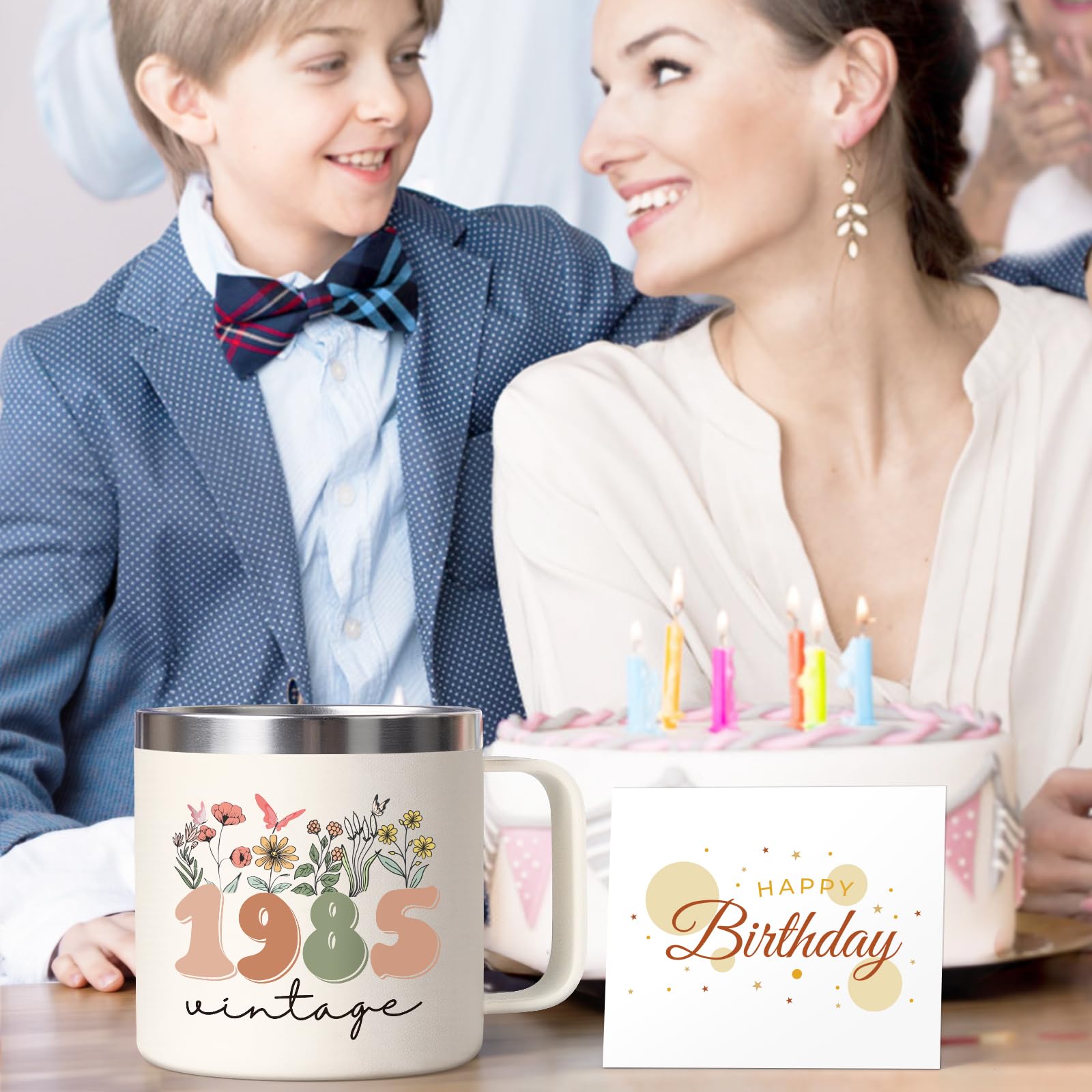 Foto 4 | Taza De Café Lifecapido Vintage 1985 De 400 Ml Con Tarjeta De Cumpleaños - Venta Internacional.
