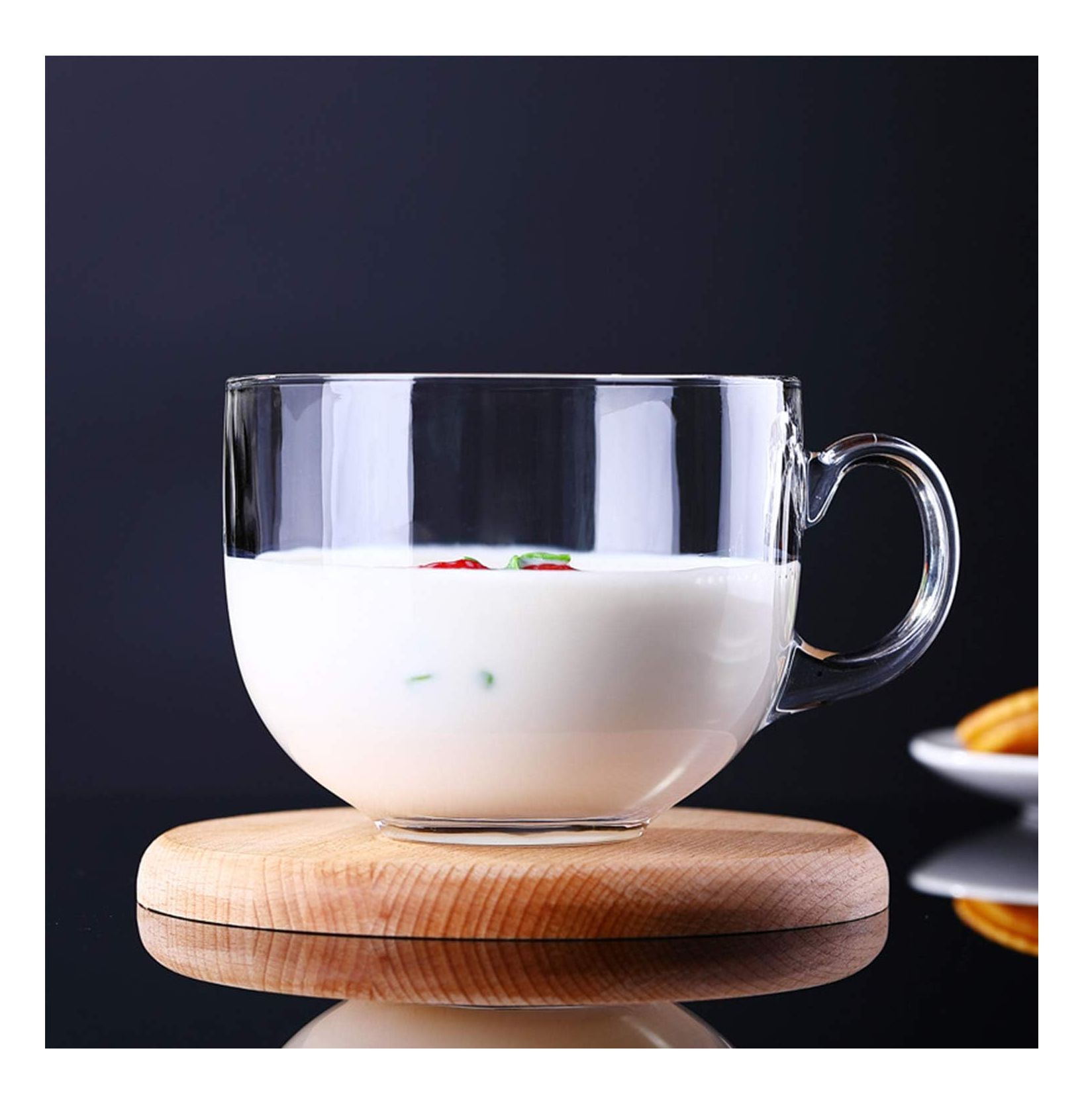 Foto 3 | Taza Grande De Vidrio Para Café O Capuchino 470 Ml Jumbo Lab.g 12 Pzs, Transparente
