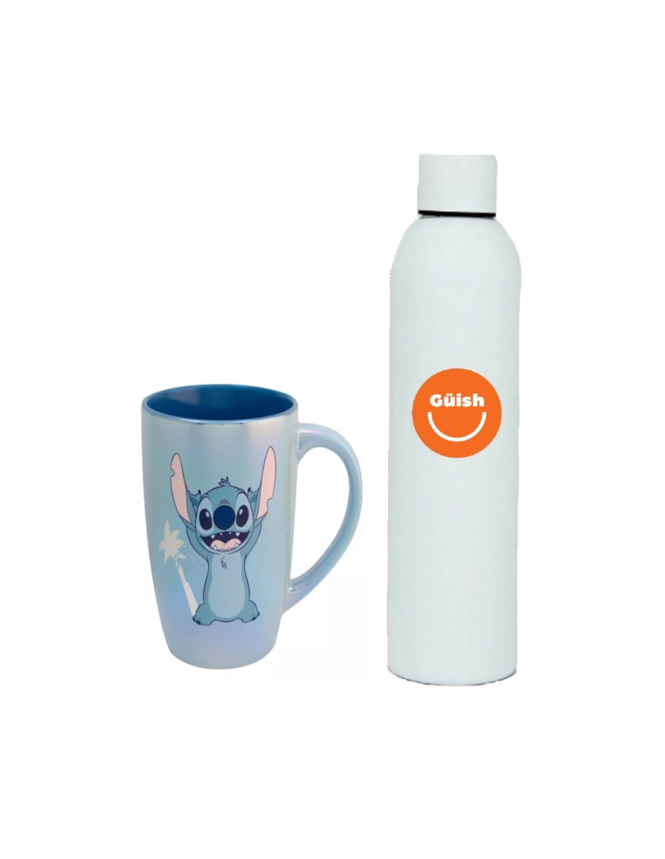 Foto 1 | Taza Jumbo Stitch + Termo De Agua Güish