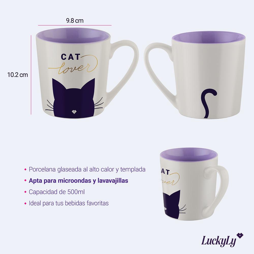 Foto 7 pulgar | Taza Pets Luckyly Taza Para Cafe De  500 Ml De Gato O Perro, Taza Para Amantes De Perros Gatos Y Mascotas