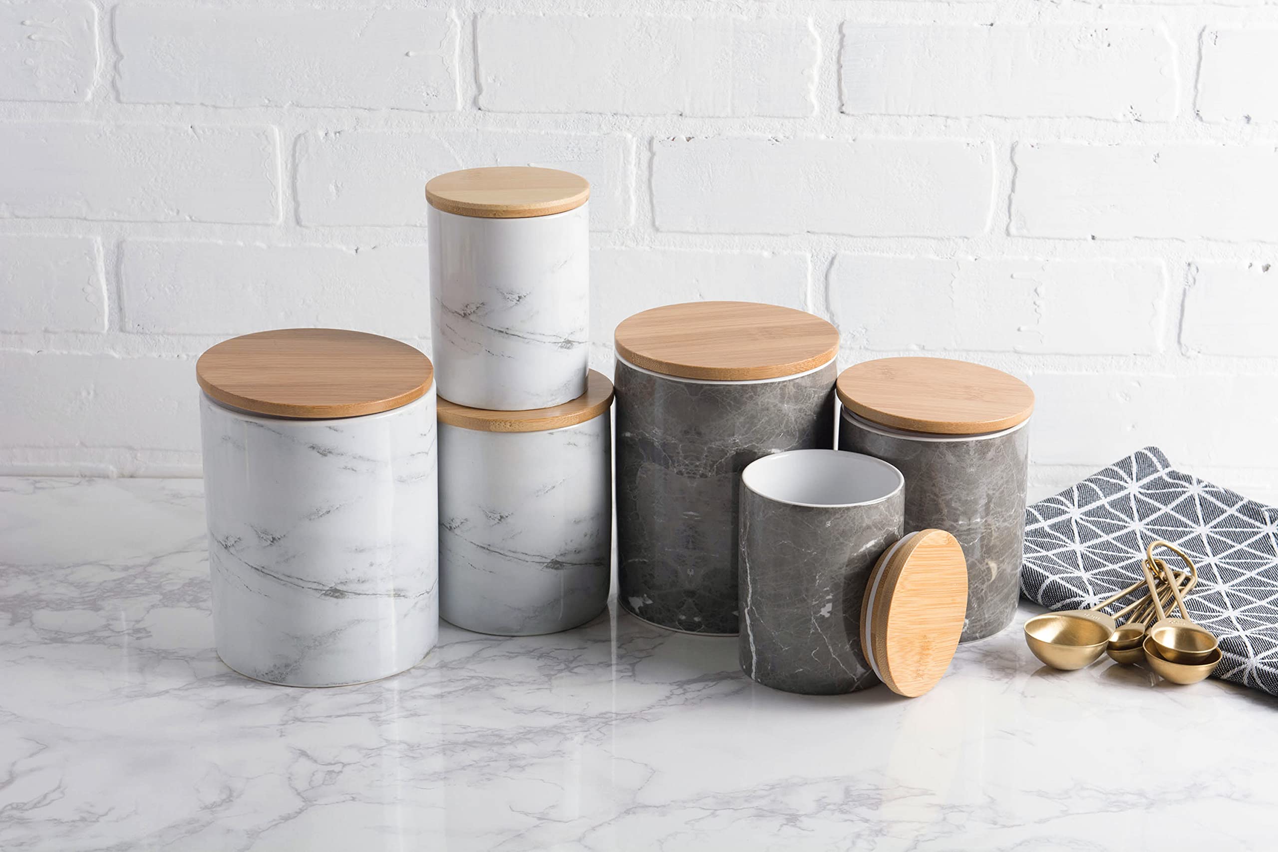 Foto 5 | Set De Bidones Dii Colección De Accesorios De Cocina, Cerámica, Color Blanco - Venta Internacional.