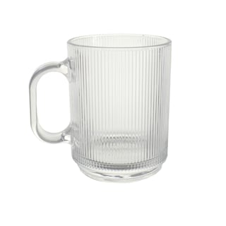 Foto 2 | Set 4 Tazas De Vidrio Para Café Transparente Acanalada 430ml