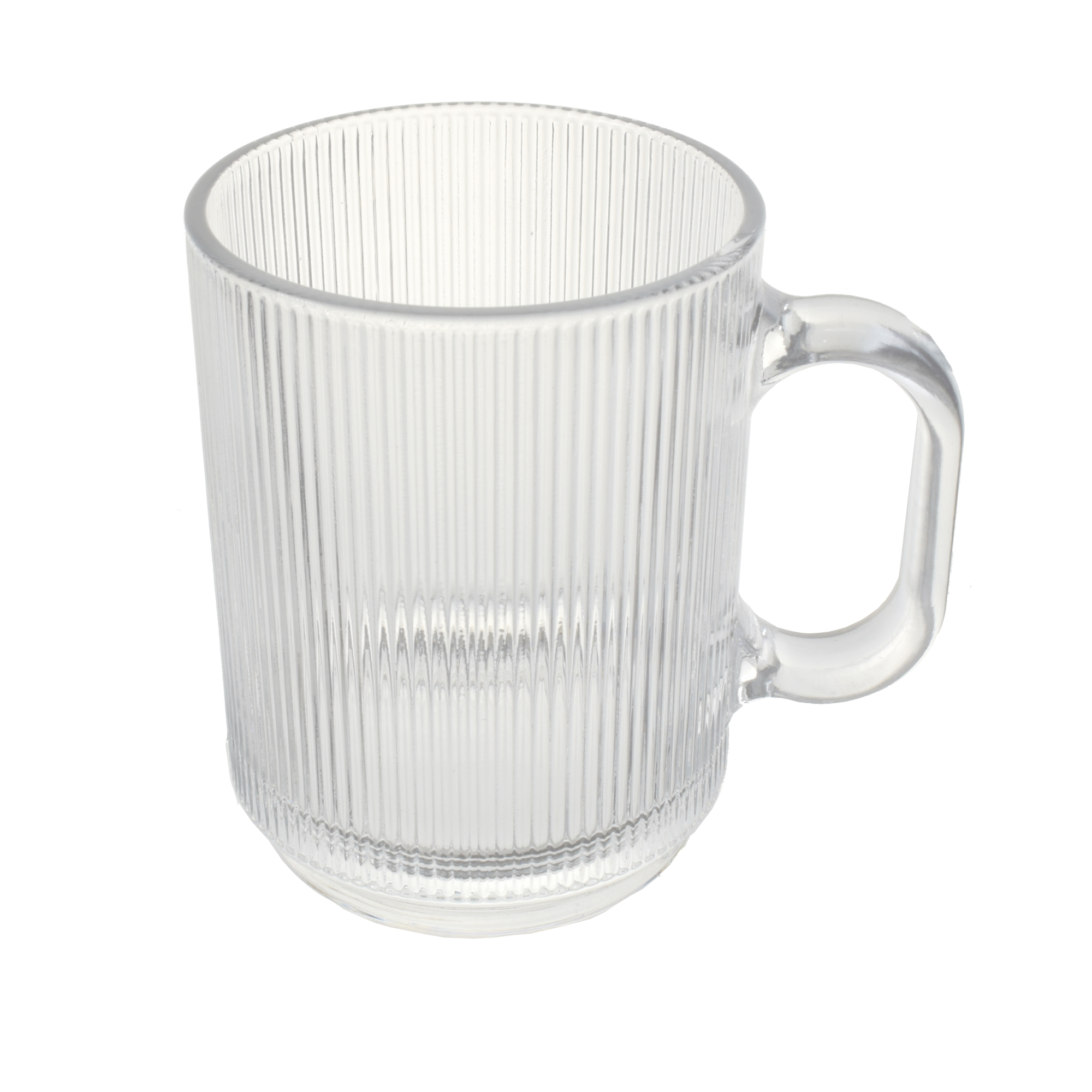 Foto 4 pulgar | Set 4 Tazas De Vidrio Para Café Transparente Acanalada 430ml