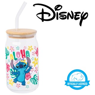 Foto 4 | Vaso En Tarro De Cristal Silver Buffalo Disney Lilo And Stitch, 480 Ml - Venta Internacional.