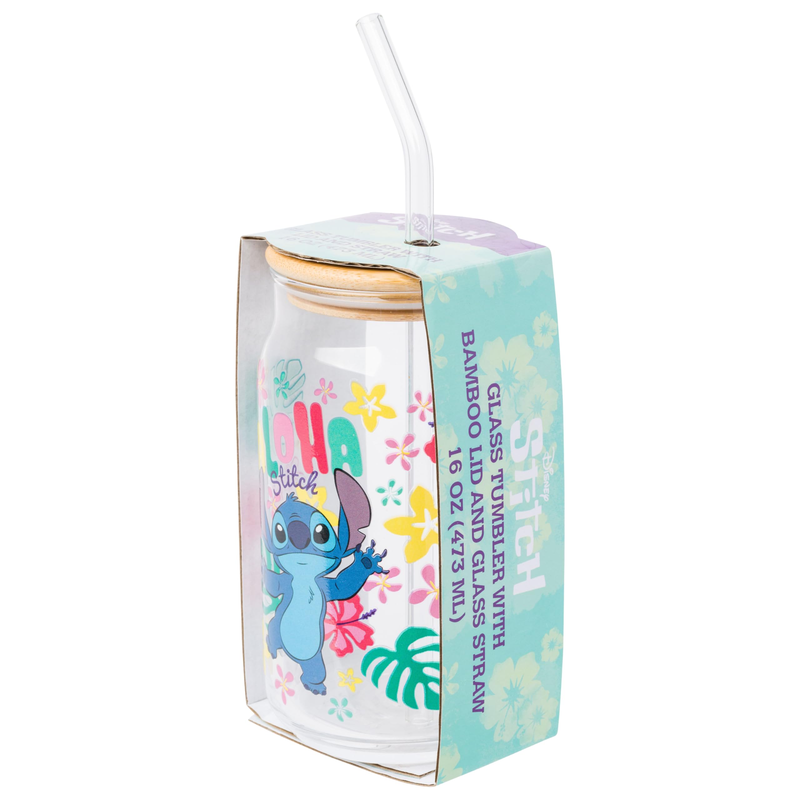 Foto 5 | Vaso En Tarro De Cristal Silver Buffalo Disney Lilo And Stitch, 480 Ml - Venta Internacional.