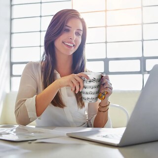 Foto 2 | Taza De Café Lab.g Con Diseño De Asa Guitarra Y Cuchara Guitarra Blanco