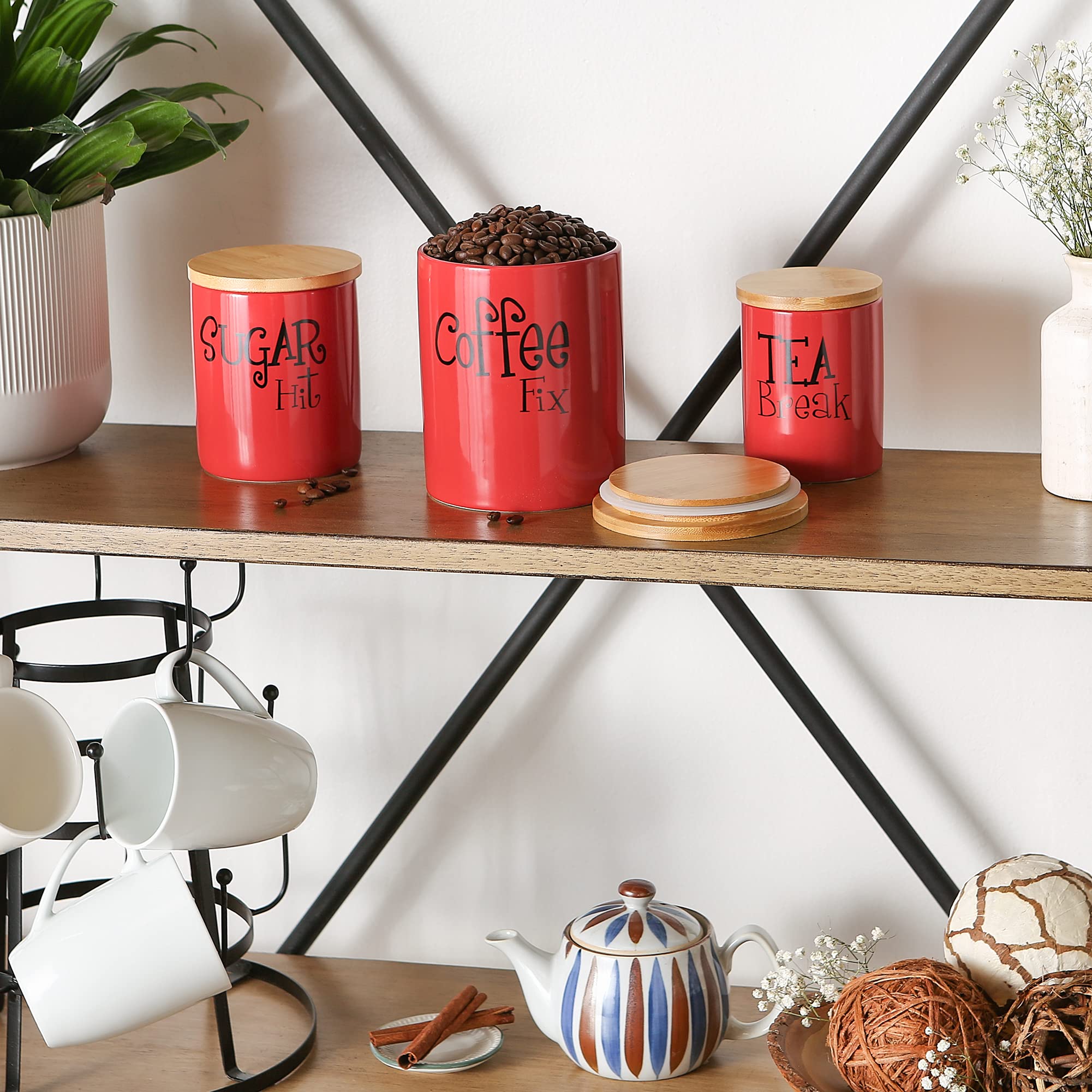 Foto 4 pulgar | Set De Botes Dii Retro Collection Ceramics Red, 3 Piezas - Venta Internacional.
