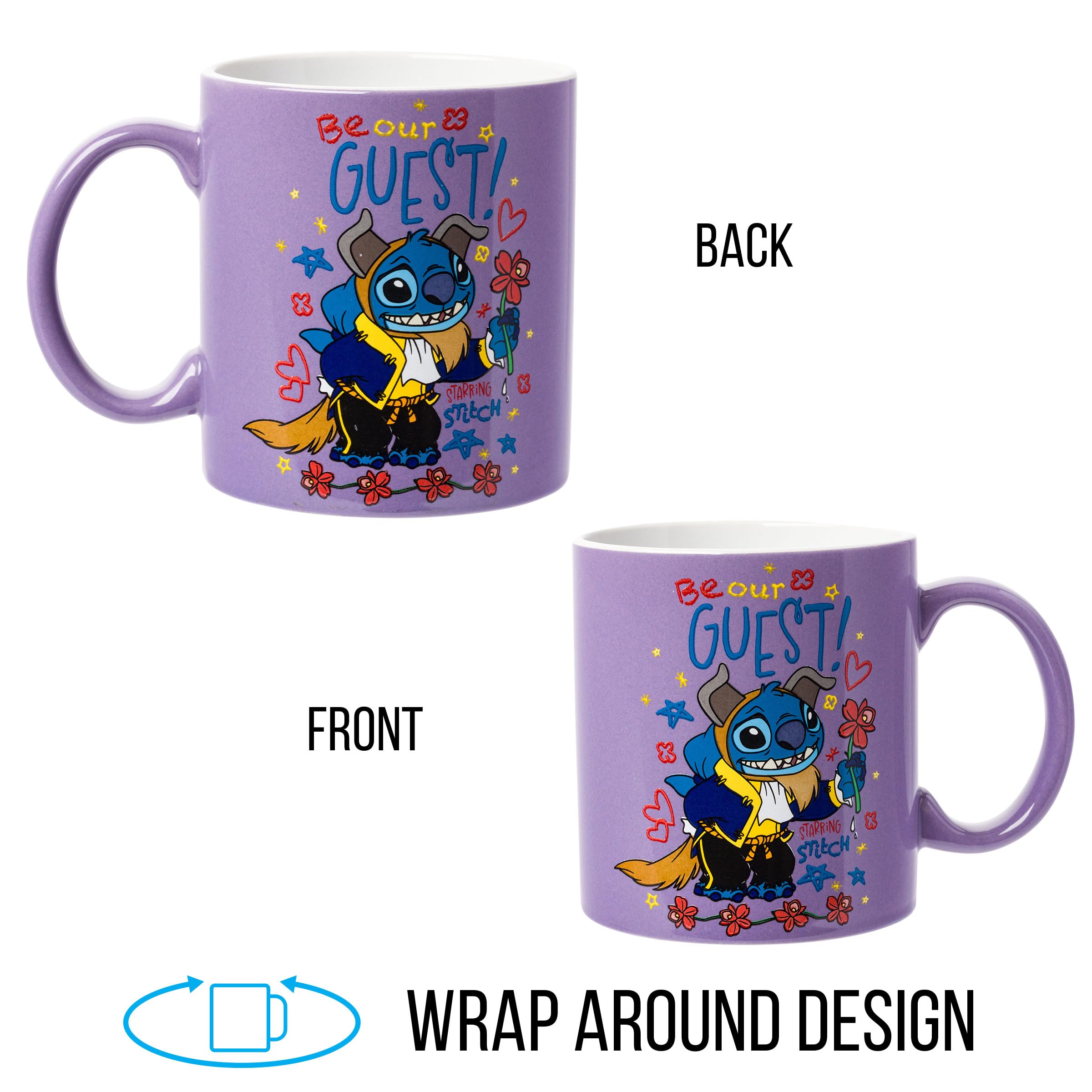 Foto 3 | Taza De Cerámica Silver Buffalo Lilo And Stitch Beast 600 Ml - Venta Internacional.