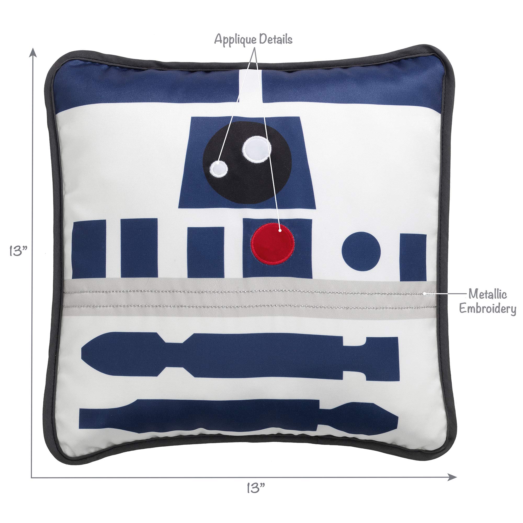 Foto 3 pulgar | Cojín Decorativo Lambs & Ivy Star Wars R2d2, 33 X 33 Cm - Venta Internacional.