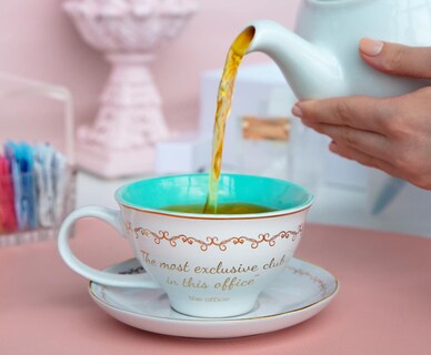 Foto 5 | Taza De Té Y Platillo Silver Buffalo The Office Finer Things Club - Venta Internacional.