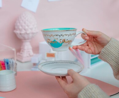 Foto 6 | Taza De Té Y Platillo Silver Buffalo The Office Finer Things Club - Venta Internacional.