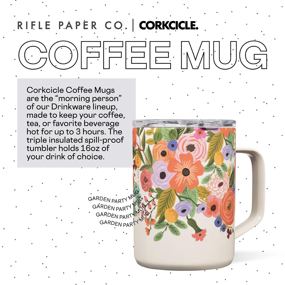 Foto 3 pulgar | Taza Corkcicle X Rifle Paper Co. Garden Party 500 ml - Venta Internacional