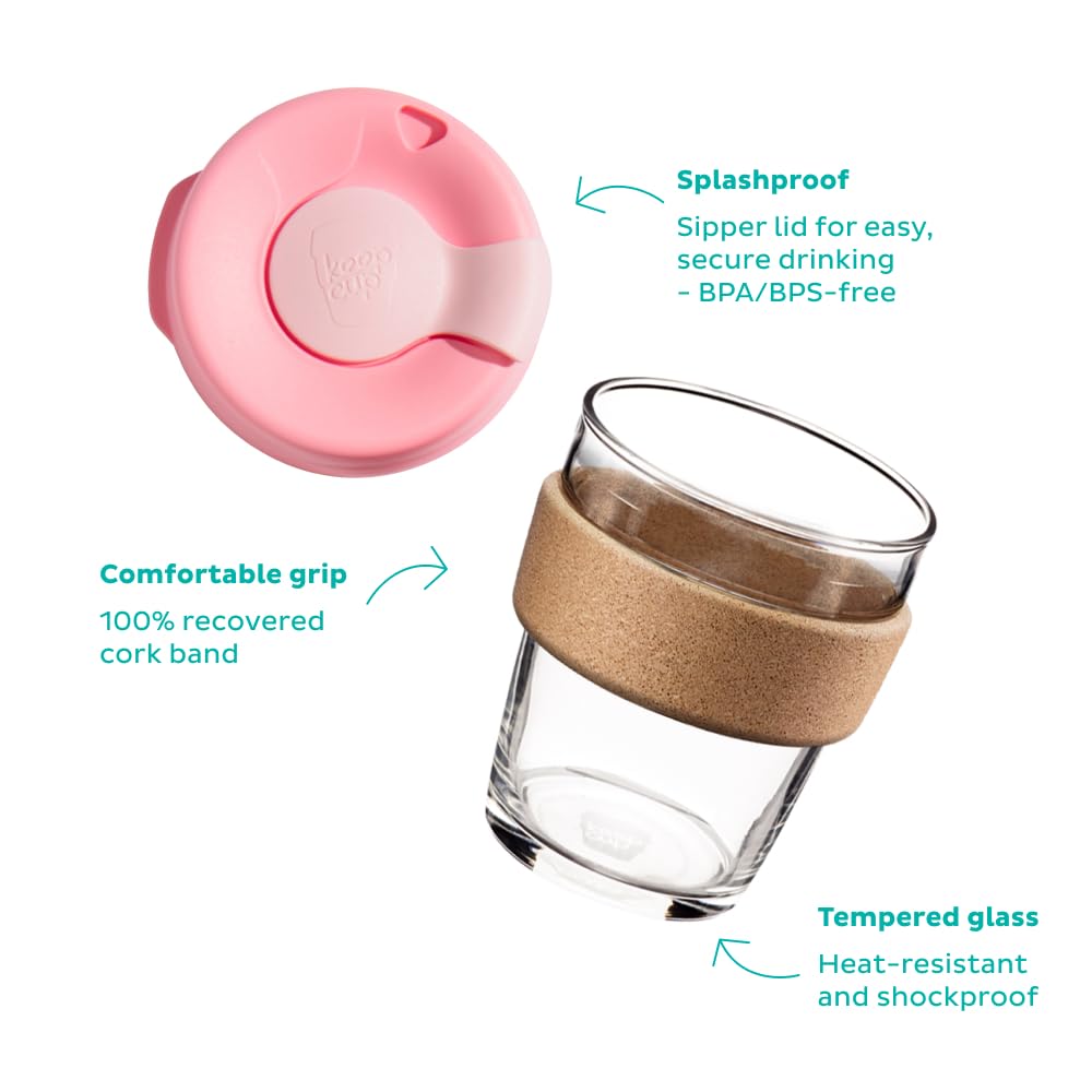 Foto 3 | Taza De Café Reutilizable Keepcup Brew Cork, 340 Ml, Vidrio Templado - Venta Internacional.