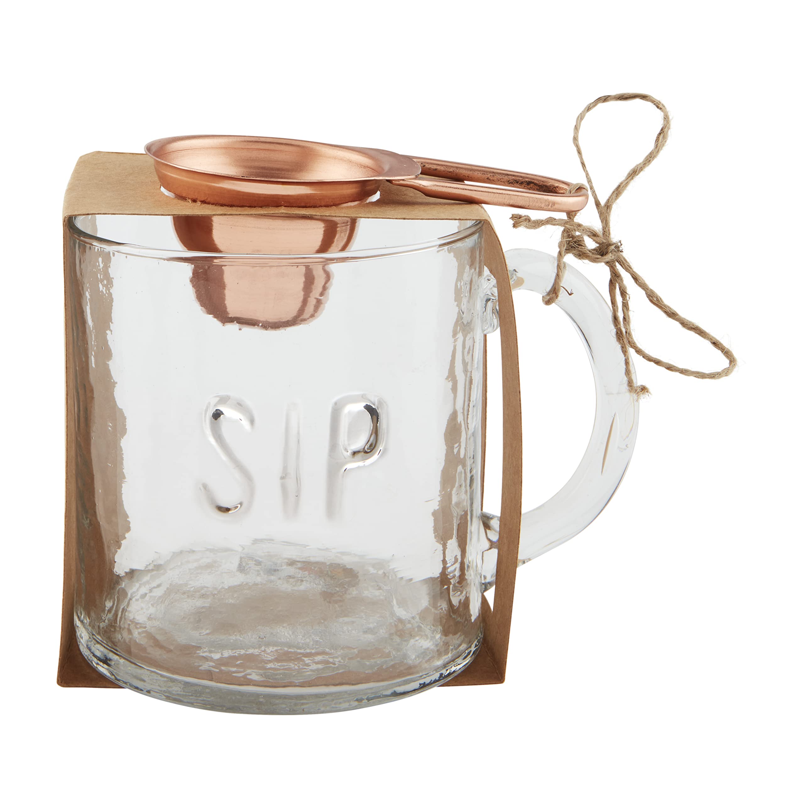 Foto 2 pulgar | Taza De Café Coffee Set Mud Pie Sip De Vidrio Con Cuchara De Cobre - Venta Internacional.