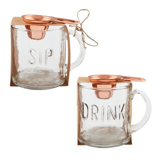 Foto 2 | Taza De Café Coffee Set Mud Pie Sip De Vidrio Con Cuchara De Cobre - Venta Internacional.