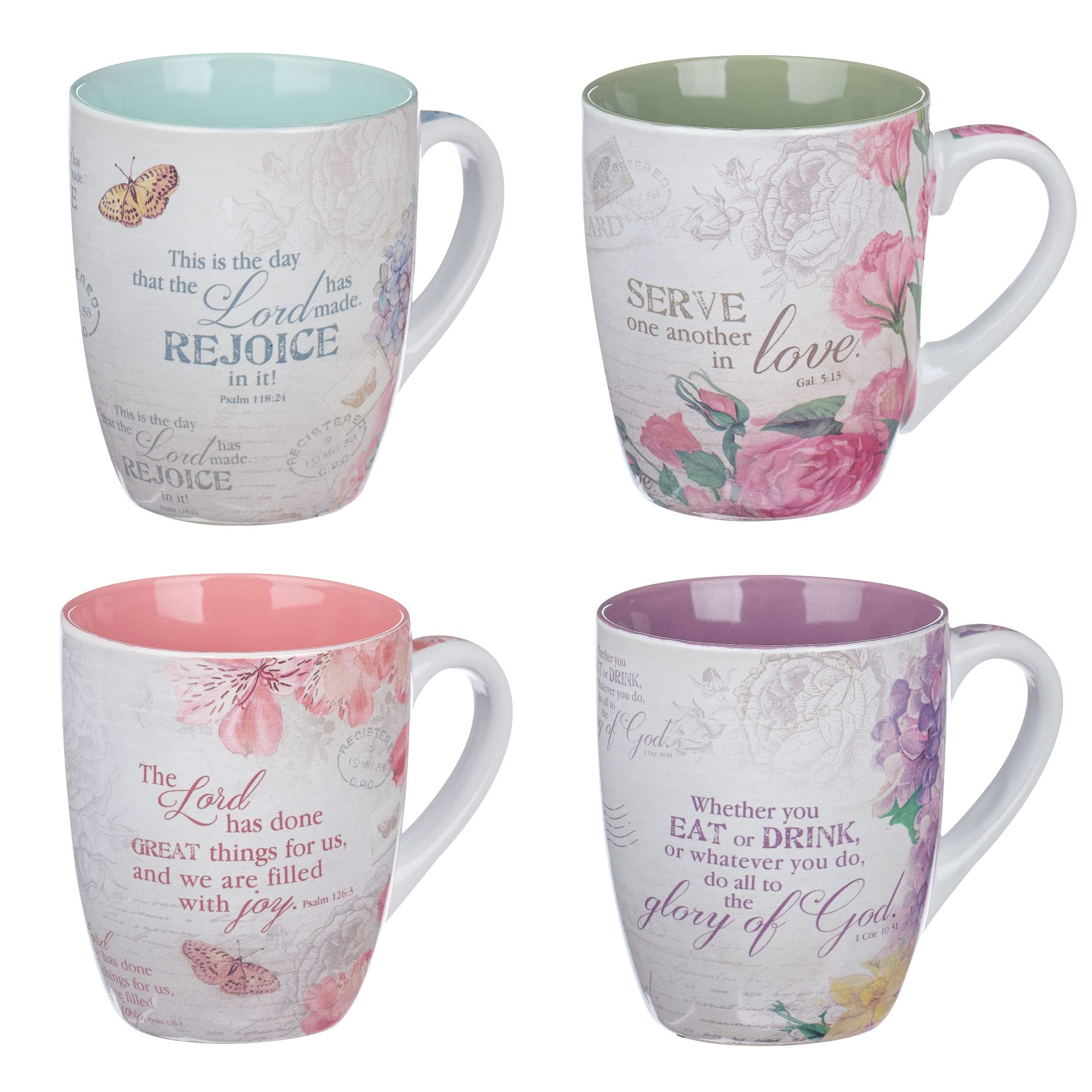 Foto 2 pulgar | Set De Tazas De Café/té  Regalos De Arte Cristiano  Vintage Y Botánico - Venta Internacional.
