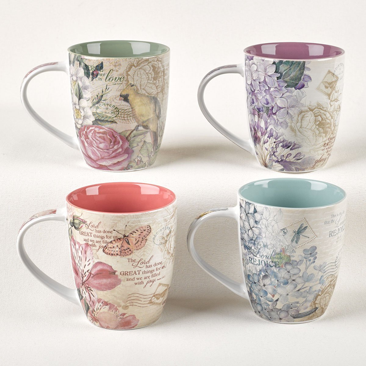 Foto 3 pulgar | Set De Tazas De Café/té  Regalos De Arte Cristiano  Vintage Y Botánico - Venta Internacional.