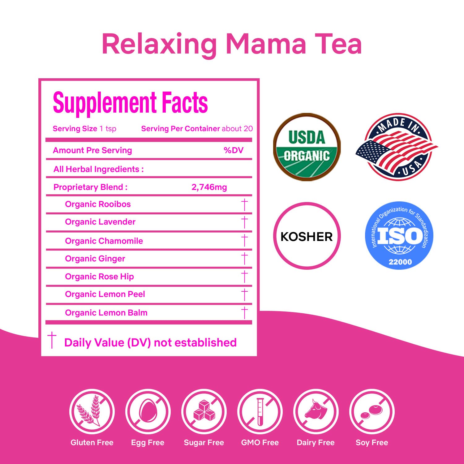 Foto 4 pulgar | Tea Secrets Of Tea Relaxing Mama  Sin Cafeína  Orgánico  40 Años - Venta Internacional.