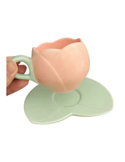 Foto 4 | Taza Para Café Cerámica Tulipán Con Cuchara + Gratis Termo Güish De Regalo