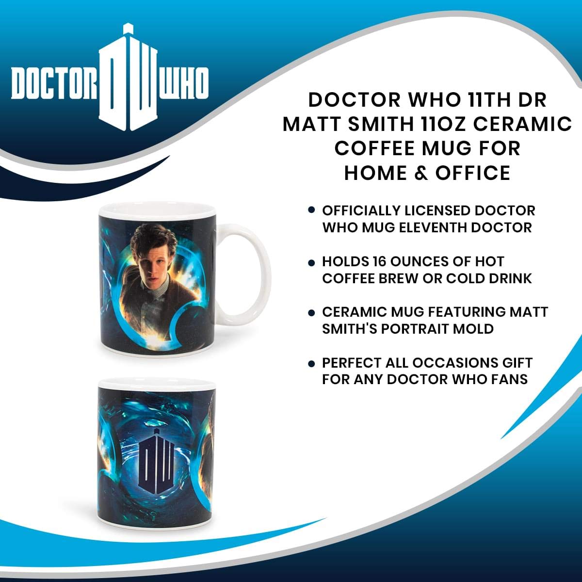 Foto 8 pulgar | Taza Doctor Who 11th Doctor Zeon De 325 Ml Con Licencia Oficial - Venta Internacional.