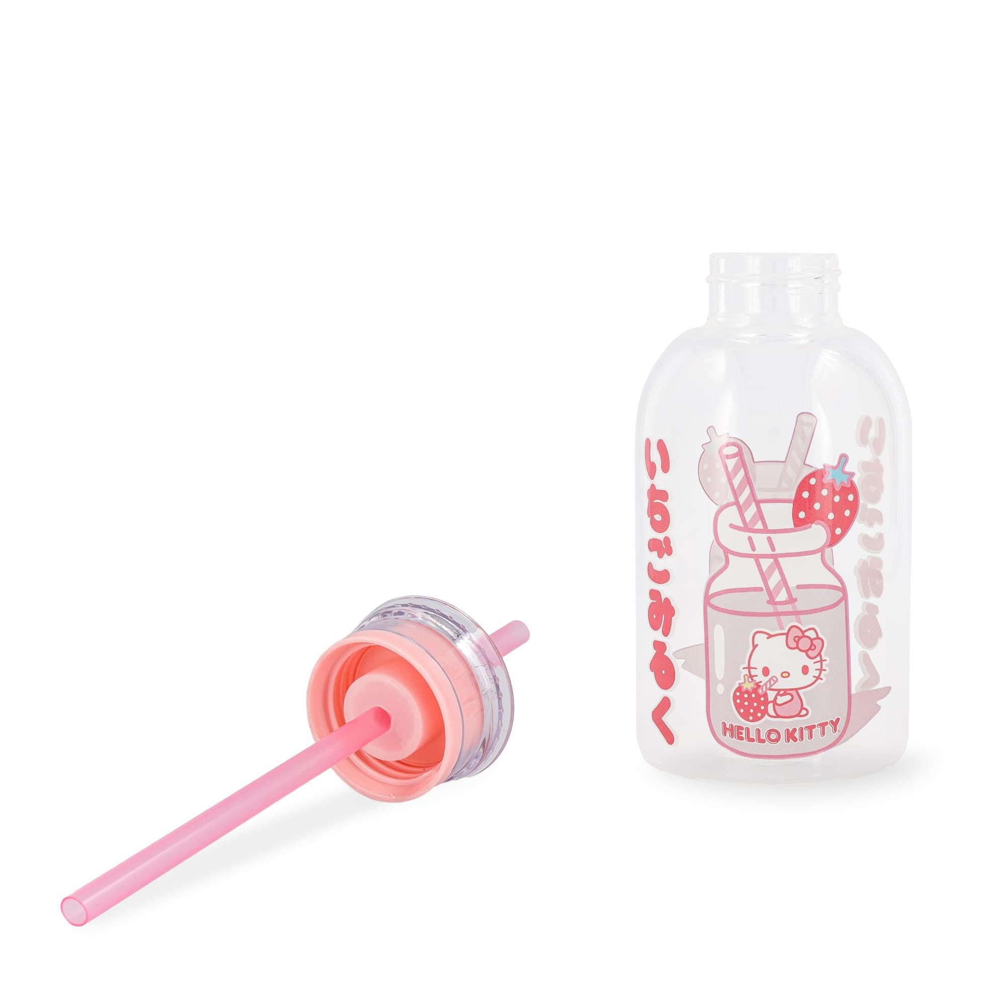 Foto 3 pulgar | Botella De Leche Sanrio Hello Kitty Strawberry Glass De 450 Ml Con Pajita - Venta Internacional.