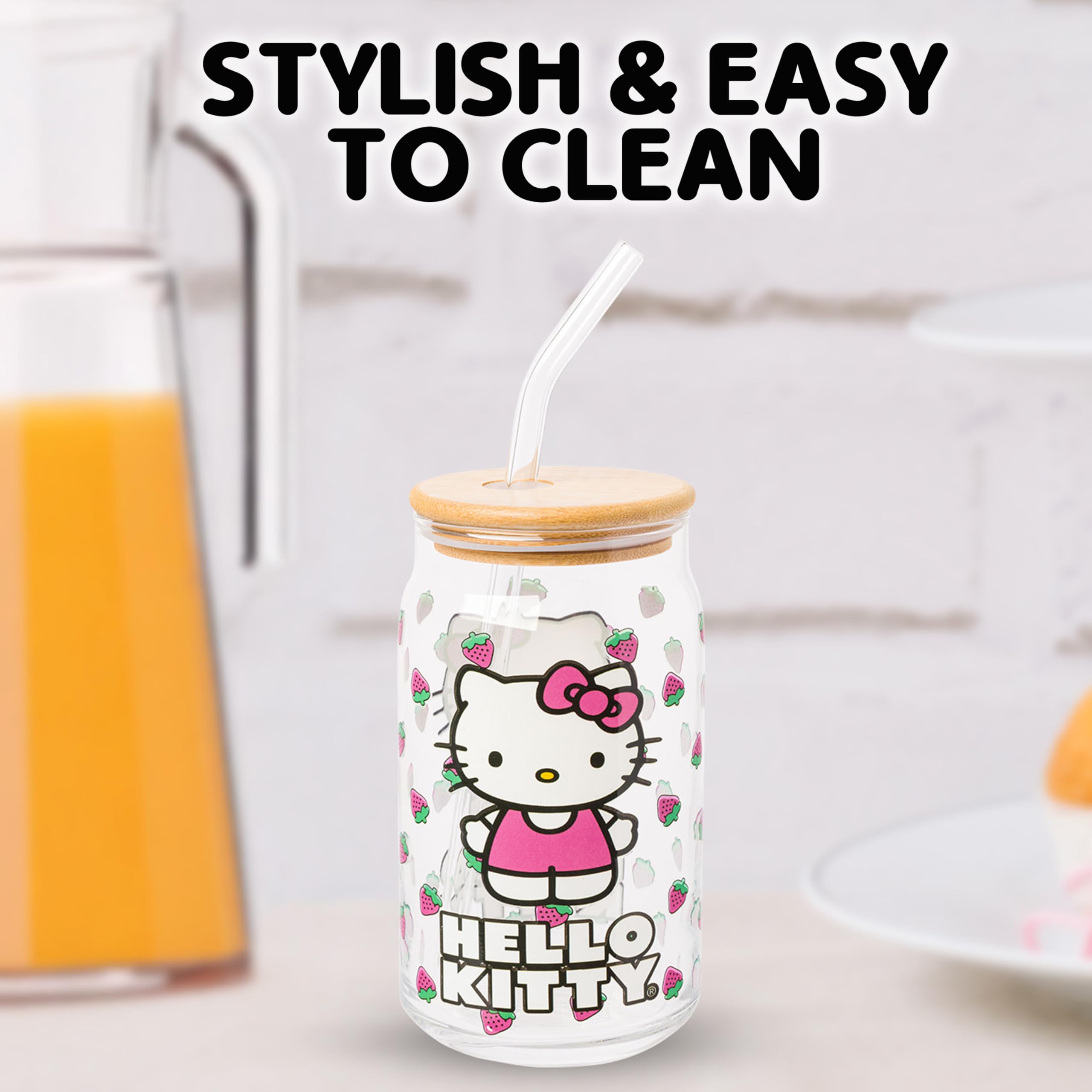 Foto 3 pulgar | Vaso De Cristal Silver Buffalo Sanrio Hello Kitty 480 Ml - Venta Internacional.