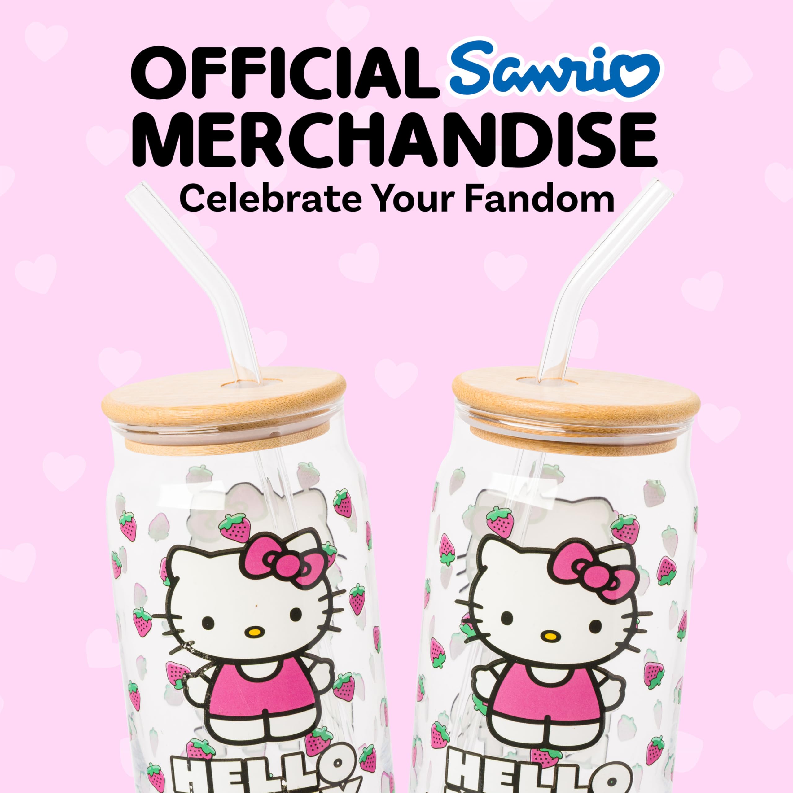 Foto 3 | Vaso De Cristal Silver Buffalo Sanrio Hello Kitty 480 Ml - Venta Internacional.