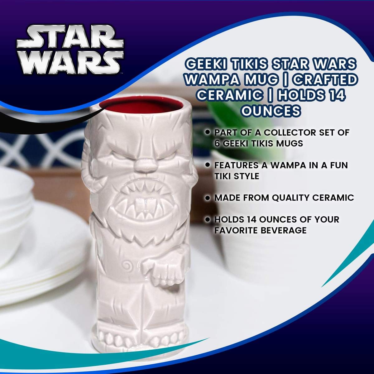 Foto 7 | Taza Star Wars Geeki Tikis Wampa Ceramic 414 Ml Oficial - Venta Internacional.
