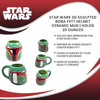 Foto 7 | Taza De Cerámica Silver Buffalo Star Wars Boba Fett 600 Ml - Venta Internacional.