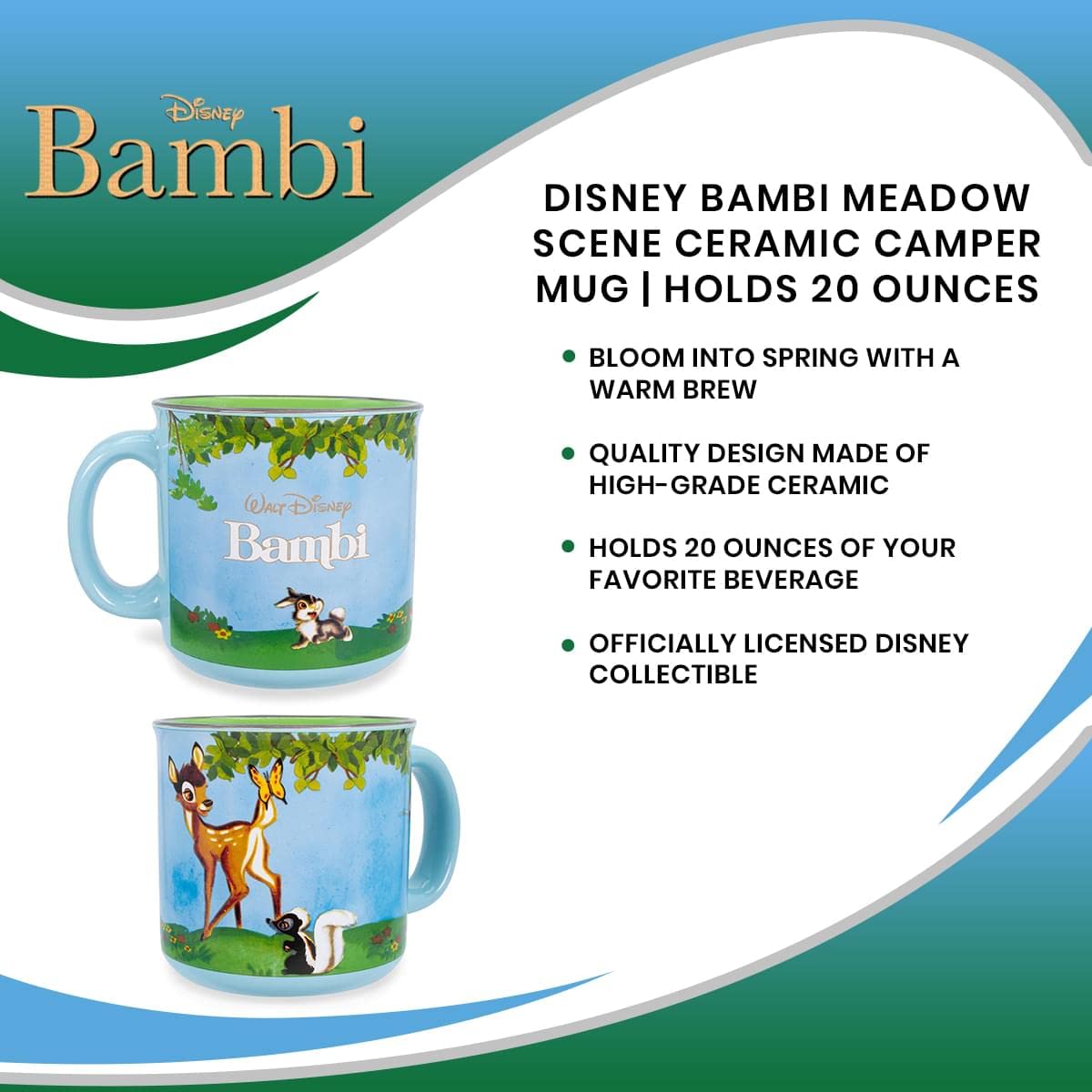 Foto 8 pulgar | Taza Camper Disney Bambi Meadow Scene De Cerámica  600 Ml  Sin Bpa - Venta Internacional.