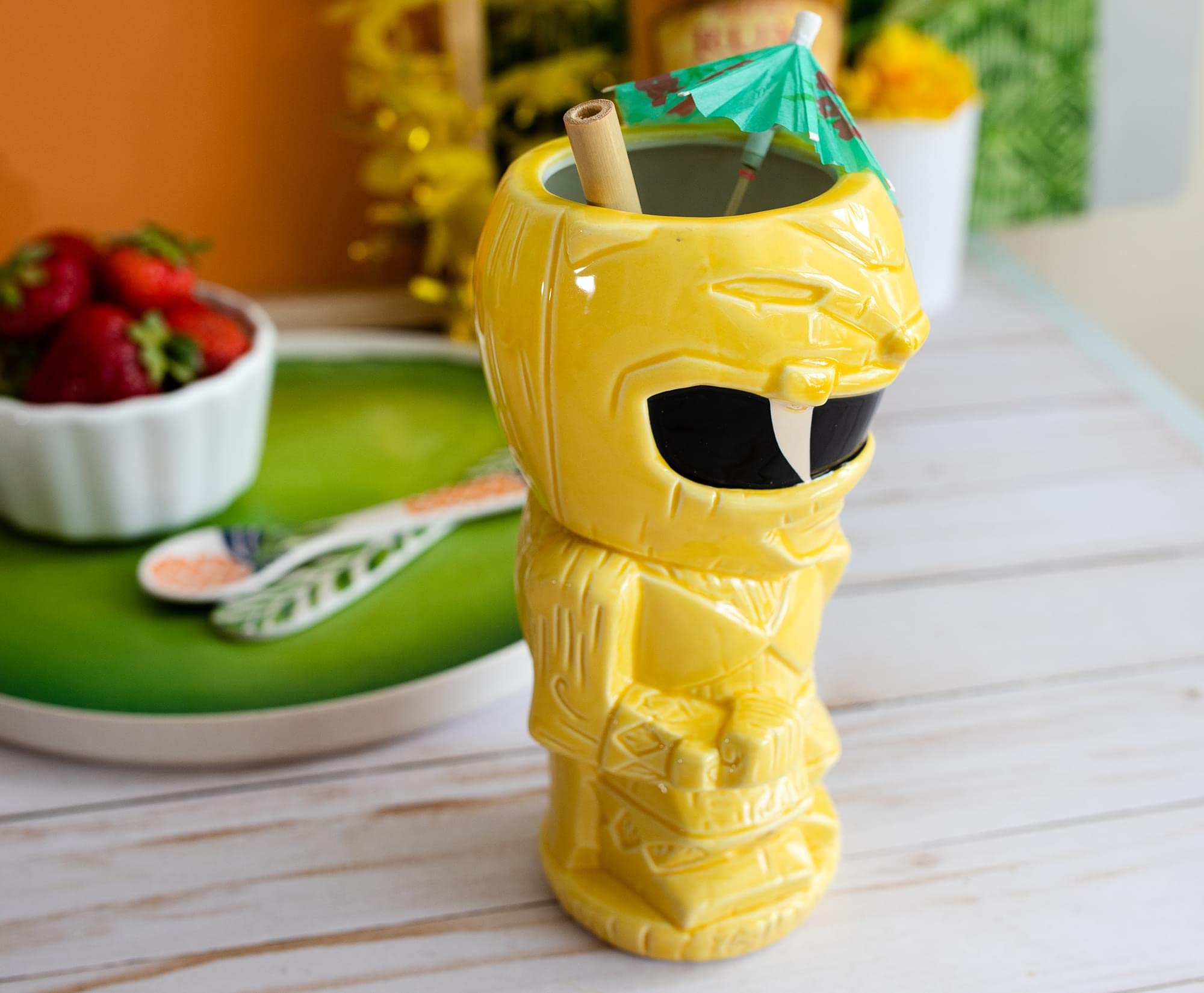 Foto 6 | Taza De Cerámica Power Rangers Geeki Tikis Yellow Ranger 450ml - Venta Internacional.
