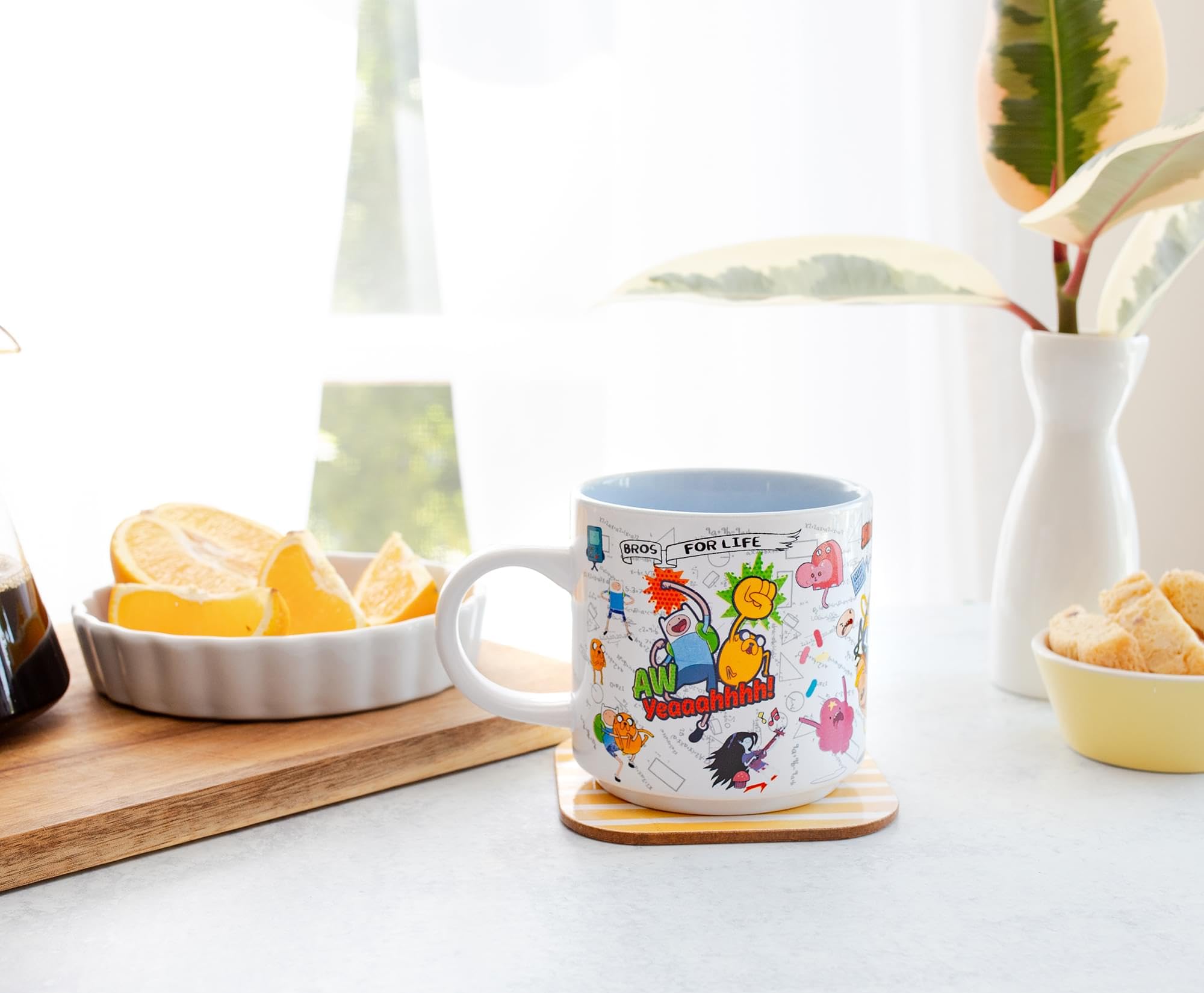 Foto 5 | Taza De Cerámica Plateada Con Personajes De Buffalo Adventure Time  390 Ml - Venta Internacional.