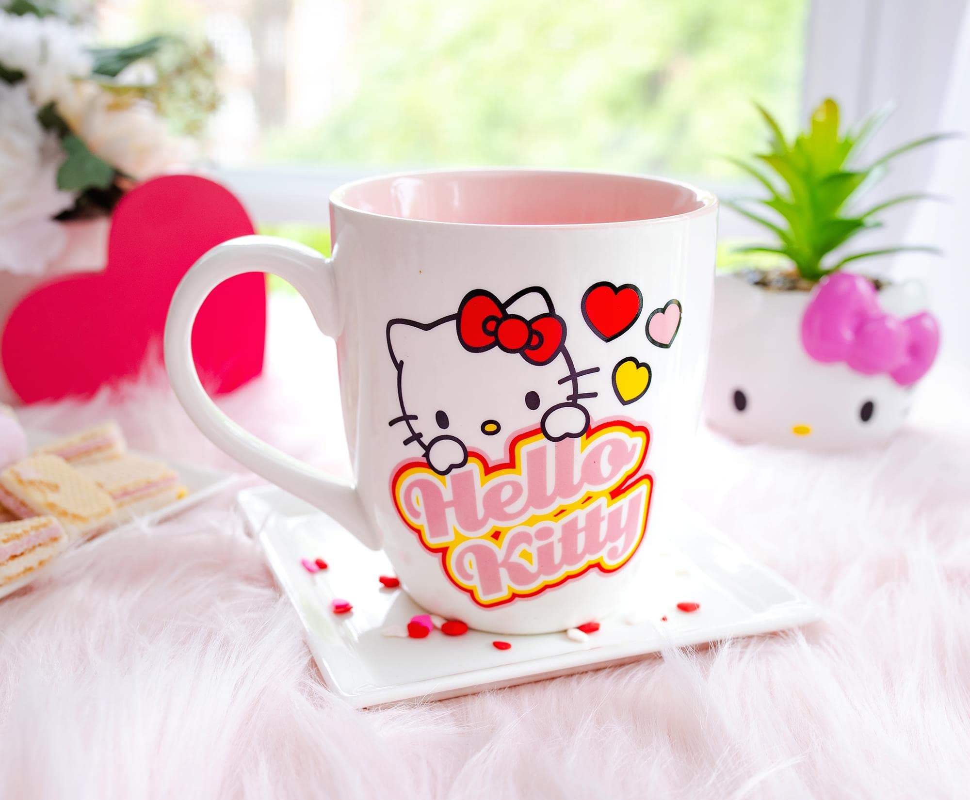 Foto 4 | Taza De Cerámica Silver Buffalo Sanrio Hello Kitty Hearts 540ml - Venta Internacional.