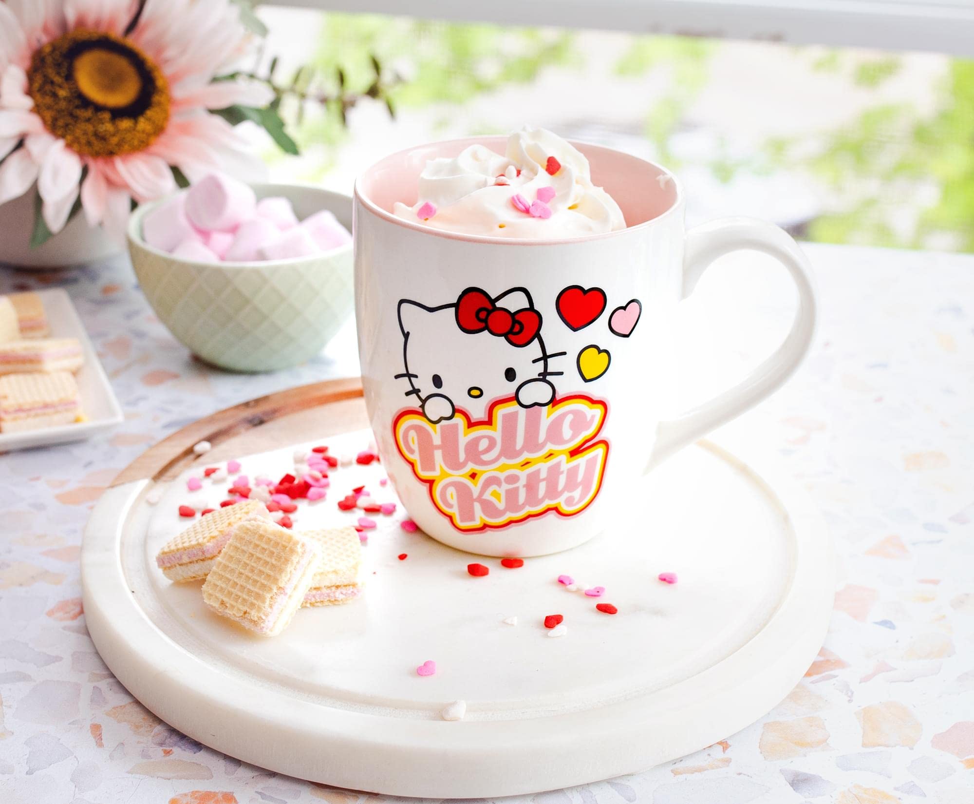 Foto 7 pulgar | Taza De Cerámica Silver Buffalo Sanrio Hello Kitty Hearts 540ml - Venta Internacional.