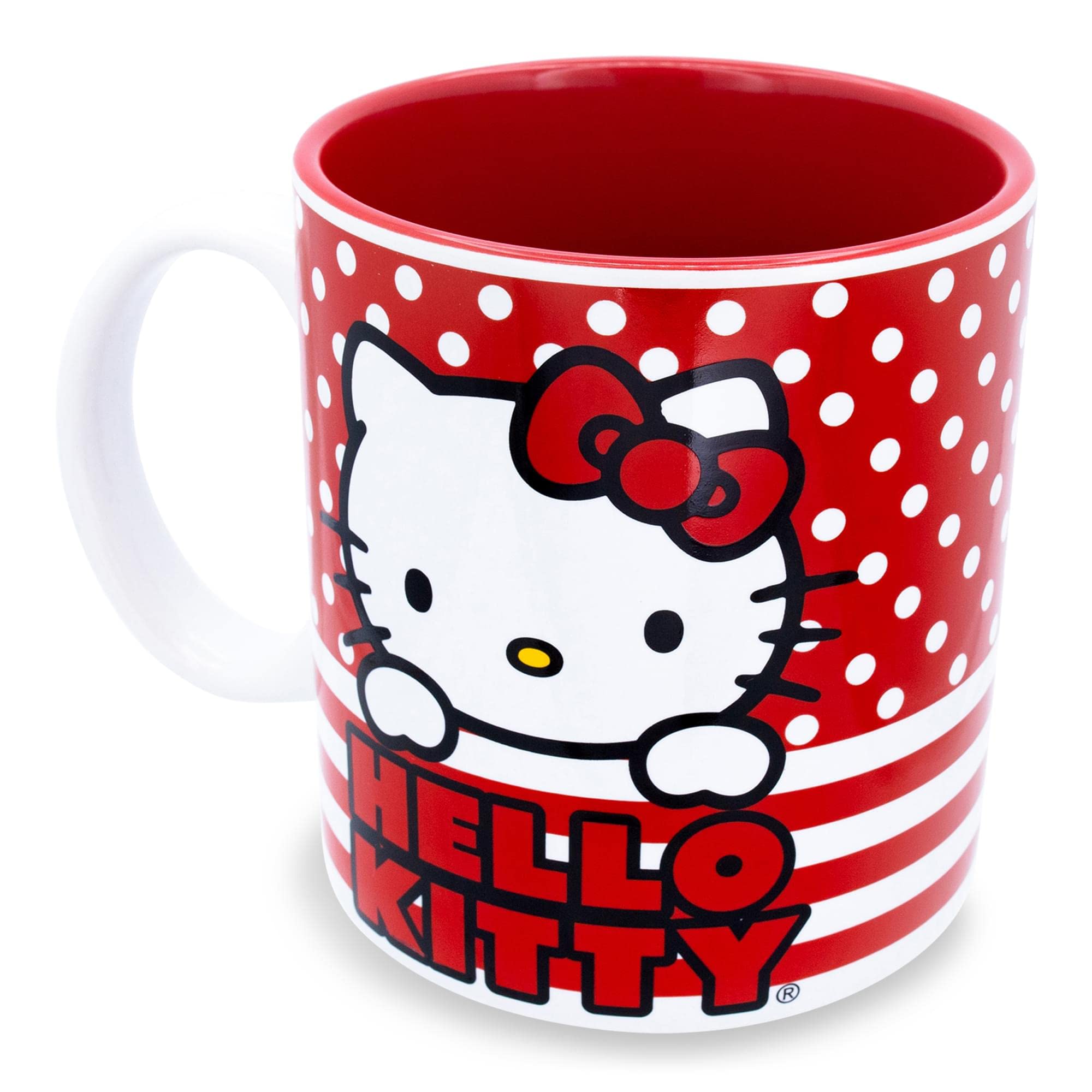 Foto 3 pulgar | Taza Plateada Buffalo Hello Kitty Con Lunares Y Rayas  590 Ml - Venta Internacional.