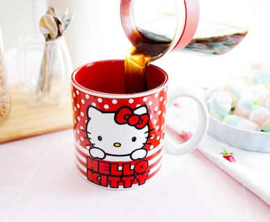 Foto 4 | Taza Plateada Buffalo Hello Kitty Con Lunares Y Rayas 590 Ml - Venta Internacional.