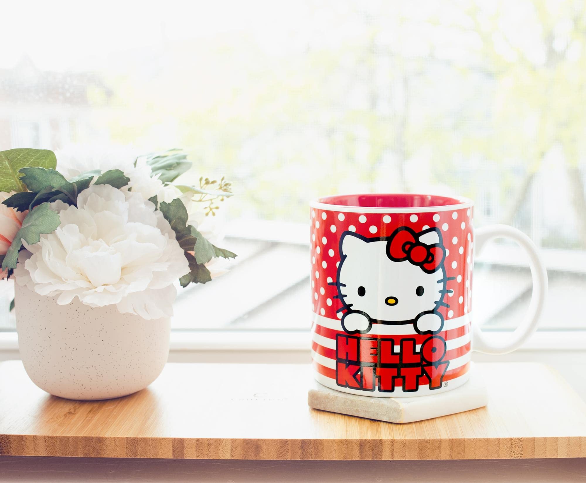 Foto 8 pulgar | Taza Plateada Buffalo Hello Kitty Con Lunares Y Rayas  590 Ml - Venta Internacional.