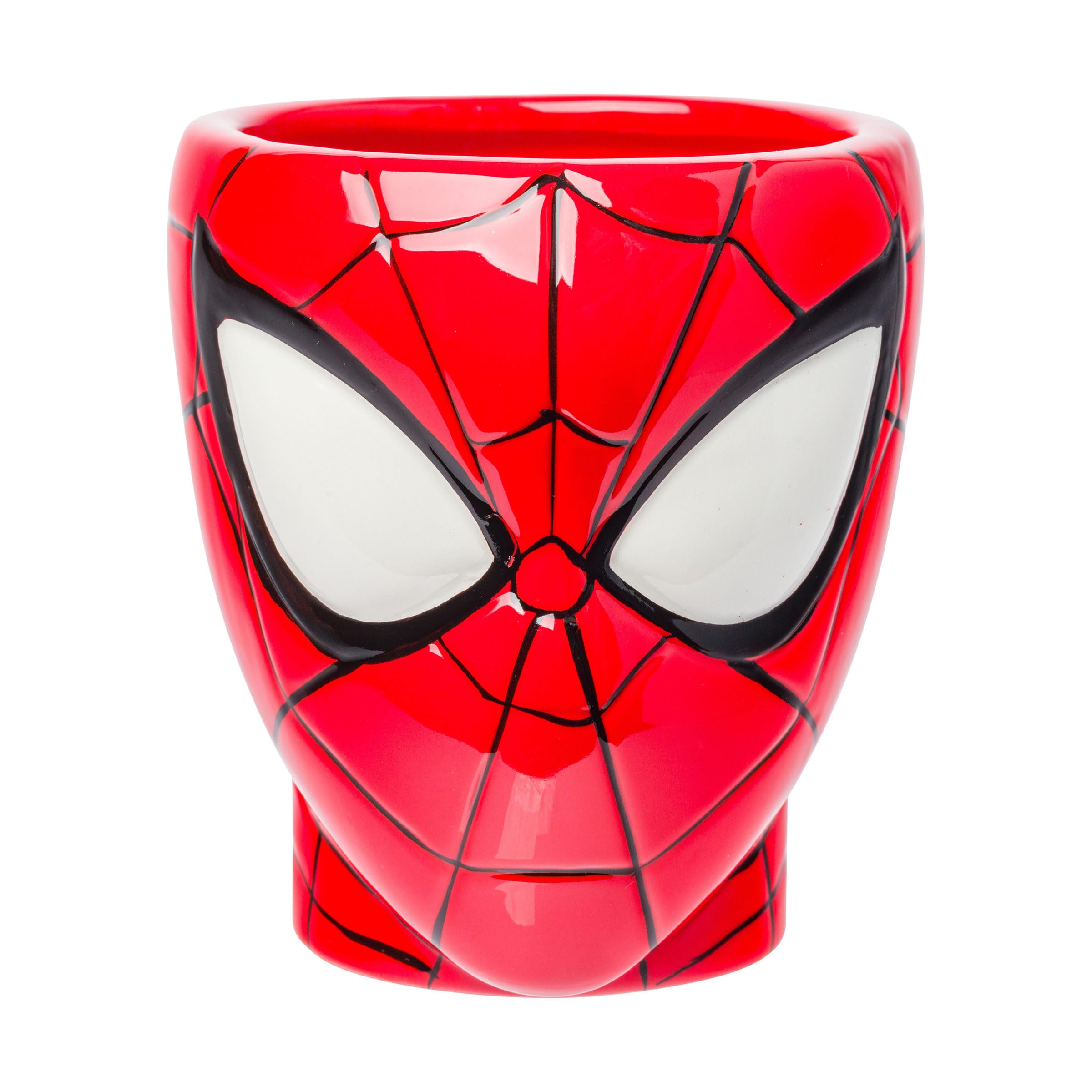Foto 2 pulgar | Taza Plateada De Cerámica Con Forma De Cabeza Y Telaraña De Buffalo Spiderman - Venta Internacional.